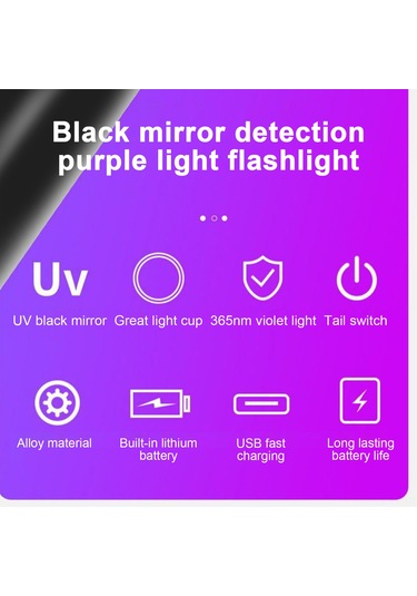 Teltree 365nm Uv Tespit Feneri, Kedi Mantarı Ve Mantar Tespiti, Para Ve Günlük Malzeme Flüoresan Tespiti, 500mah Li-poly Batarya, Alüminyum Gövde, Siyah Siyah