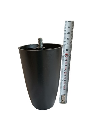 Armut Plastik Baza Mobilya Koltuk Ayağı 4 Ad. Siyah 12cm M8 Vida