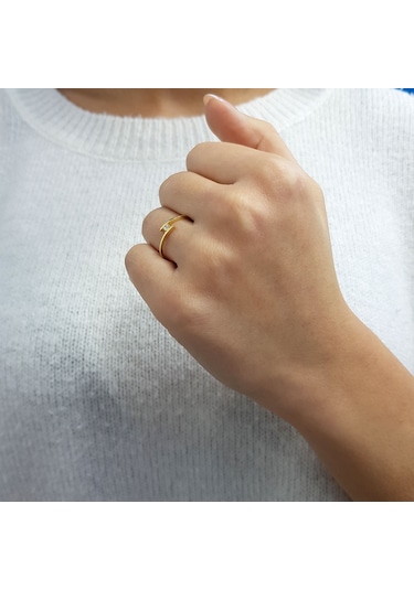 Lova G Renk 0,05 Karat Pırlanta Tektaş Yüzük - 1040406