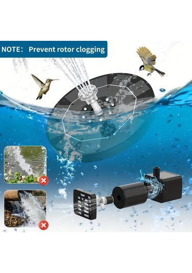 Honeybeeshop 3.5 Watt Renkli Led Işıklı Güneş Enerjili Çeşme Pompası Kuş Banyoları Bahçe Göletleri Ve Havuzlar İçin Lityum Pilli Kolay Kurulum