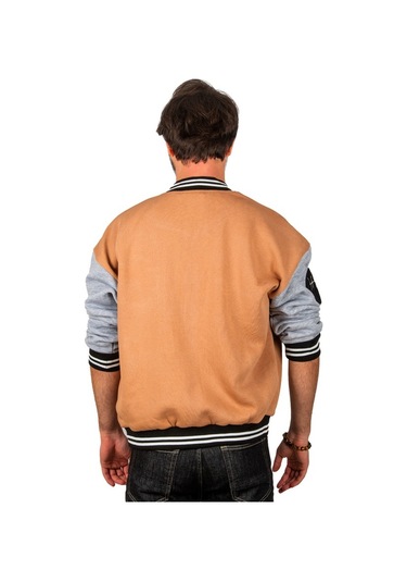 Deepsea Erkek Kahve - Gri Çıtçıtlı Kolej Mont 2304761 Kahverengi - Gri