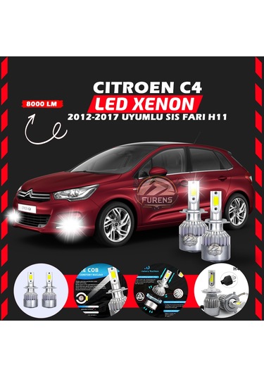 Citroen C4 2012-2017 Sis Farı Uyumlu Şimşek Etkilii Led Xenon Performance Seriess H11