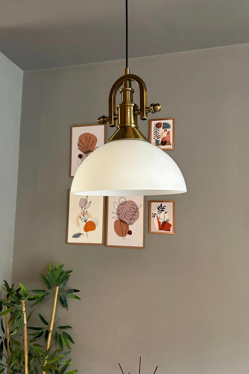 Perry Cam Tekli Avize Gemici Eskitme Başlık Retro Sarkıt Lamba Restoran Salon Aydınlatma Bal