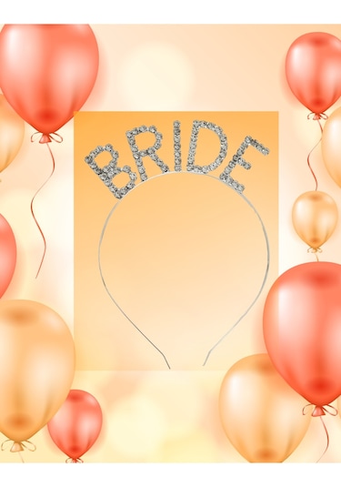 Bride Pırlanta Model Metal Kristal Taşlı Taç Bekarlığa Veda Nedime Tacı Çok Renkli