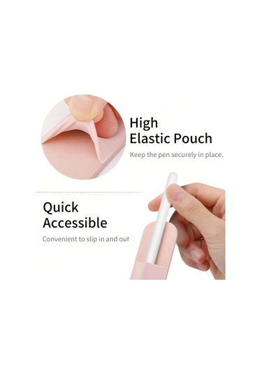 Cordial 1 Adet Açık Pembe Tablet Stylus Kılıfı, Kapasitif Kalem Koruma Kılıfı,  Pencil Kılıfı, İnce Taşınabilir Yapışkanlı Kalem Çantası