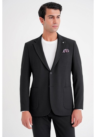 C 698 Ceket Regular Fit Siyah-1 Casual Siyah
