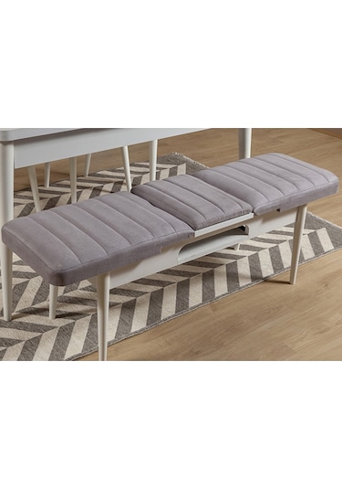 Ahşap Açılır Bench Beyaz Soho Gri