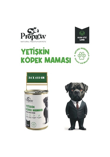 Propaw Kuzu Parça Etli Jöleli Premium Tahılsız Yetişkin Köpek Maması 24 x 415 G