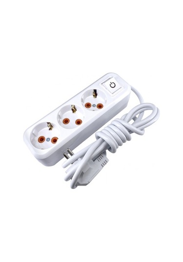 Asel Ara Kablo Topraklı Grup Priz 3'lü 2mt Anahtarlı ASL-200