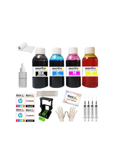 Canon E404 E414 E464 E474 E484 Kartuş Mürekkep Dolum Seti Pg 46 Cl 56 4x100ml Mürekkep