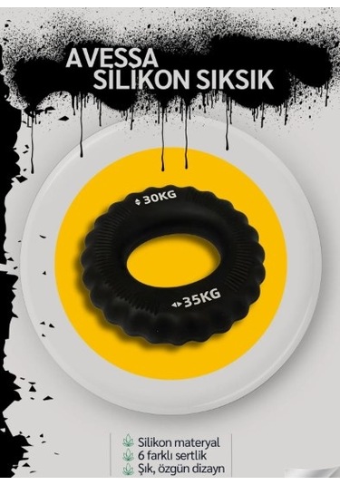 Avessa Silikon El Sıksık Rehabilitasyon Ve Spor İçin İdeal Silikon El Egzersiz Halkası Çok Renkli