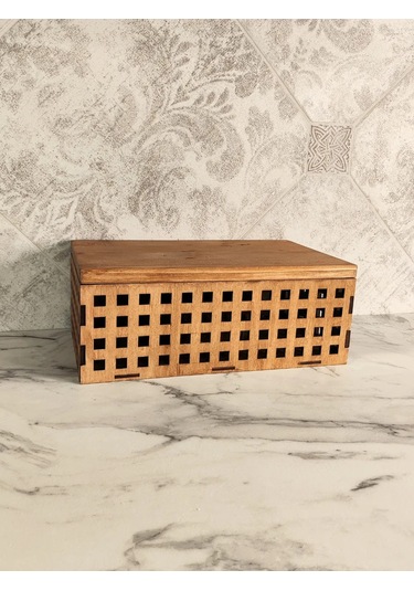 4ome Tahta Kapaklı Ve Sunum Tepsisli Ekmeklik Sepet 275119482 Kahverengi