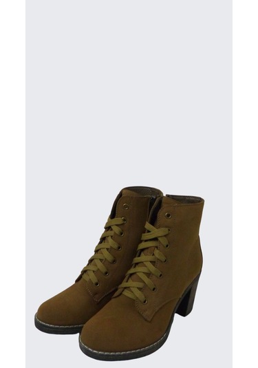 Kadın Nubuk Topuklu Bot Kahverengi