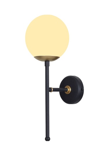 Luzarana Olimpo Sarı-siyah Metal Gövde Beyaz Camlı Tasarım  Aplik