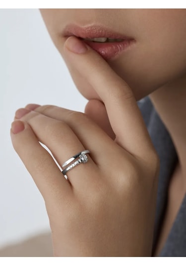 Main Dizzain 925 Gümüş Yüzük Küpe Çivi 394298217 Gri