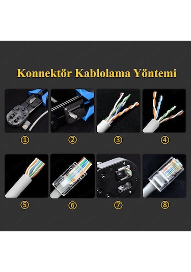 Ez Rj45 Cat6 Yeni Nesil Delikli Jack Konnektör 100 Adet