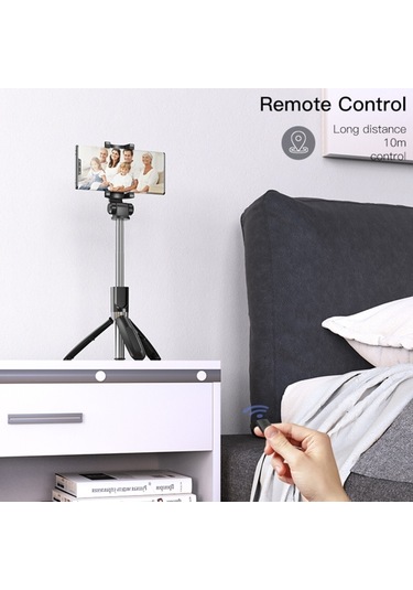 Cbtx Yesido Sf11 Geri Çekilebilir Bluetooth Tripod Telefon Canlı Yayın Selfie Stand Siyah