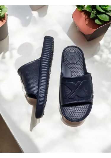 Erkek Eva Kaydırmaz Taban Islak Zemin X Plaj,deniz,havuz Terlik Lacivert