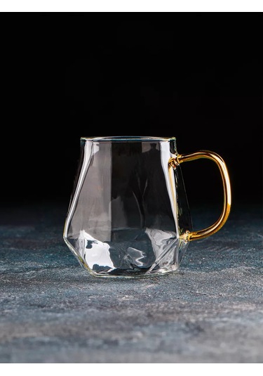 Magistro "yağmur" Cam Bardak Çay Ve Kahve İçin 320 Ml Hediye Bardak 124106390 Gri