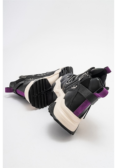 Luvishoes Clara Siyah Mor Kadın Spor Bot Mor - Siyah