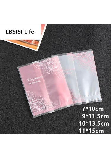 Lbsısı Ömrü 100 Adet Kalın Dantel Harfler Buzlu Gıda Bisküvi Zarf Dıy Pişirme Kek Çanta Hediye Çerez Ambalaj Düz Plastik Torba