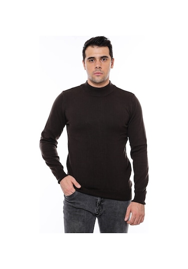 Yarım Balıkçı Yaka Kahverengi Triko 001