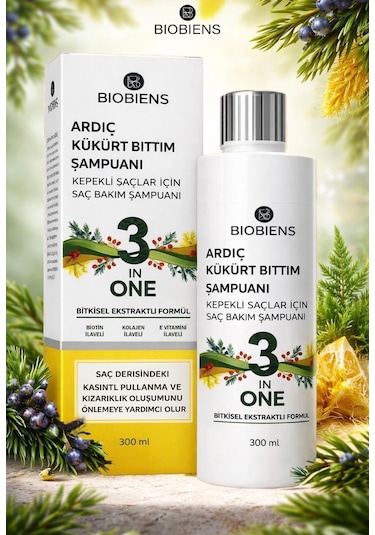 Biobiens Ardıç Kükürt Bıttım Şampuan 300 Ml Tüm Saçlar