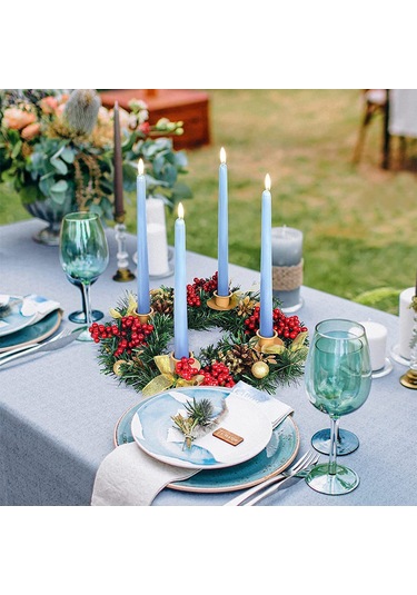 Youtek 30cm Yeşil Plastik Noel Gerdanı - 2.2 İnç Mumluk Için Simülasyon Çiçekli Aksesuar, Otel/alışveriş Merkezi Dekorasyon Unsurları