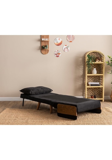 Pafu Cosmo Tekli Katlanır Yataklı Koltuk - Soho Siyah Siyah