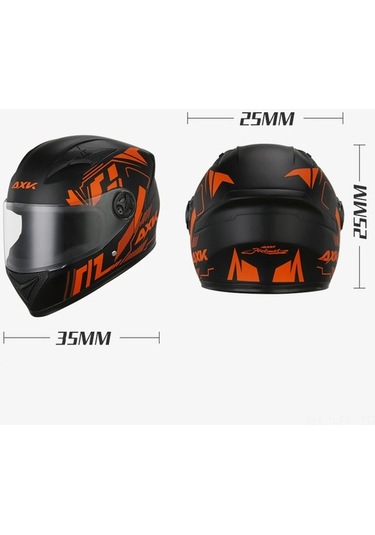 Pazly Tam Yüz Motosiklet Kaskı - Abs, Çift Vizör, Boyun Atkı, Toz Torbası, Kırmızı/mavi/turuncu, 550-620 Mm