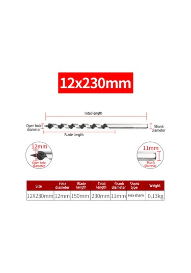 Moveevo 6'lı Ova Matkap Ucu Seti - Karbon Çelik, Altıgen Sap 6mm,8mm,10mm,12mm,14mm,16mm