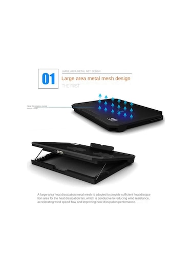 Nuoxi S200c Dizüstü Bilgisayar Sessiz Radyatör Çok Seviyeli Ayarlanabilir Metal Braket Taban Mavi