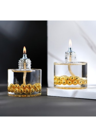 Imperiums Pearl Cylinder Dekoratif Kandil Mum 2'Li Set