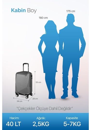 Polo&sky Petek Model Pembe Renk Kabin Boy Valiz Bavul Pembe