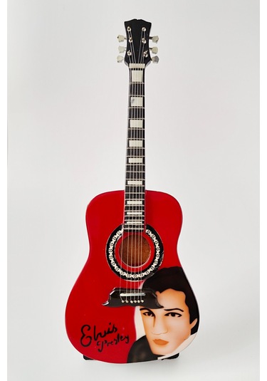 El Yapımı 1/4 Ölçek Minyatür Elektro Akustik Gitar Elvis