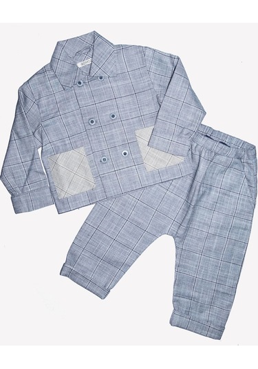Ozmoz Ozmoz Erkek Bebek Baharlık Klasik Mavi Pantolon Ceket Takım Mavi