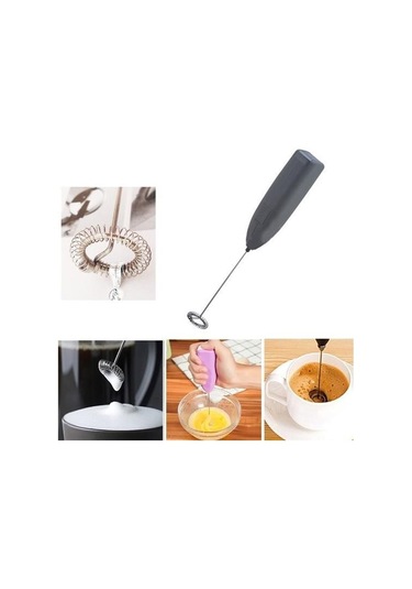 Büro Ev Ofis Mutfağı İçin Pilli Mini El Çırpıcısı Portatif Mikseri Köpürtme Aparatı