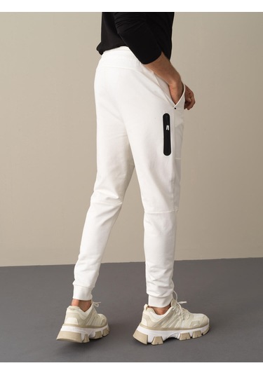 Beyaz Slim Fit Sweat Pantolon 380137 Beyaz