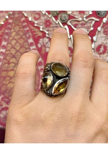 Allahverdi Türkmen Sitrin Gümüş Yüzük