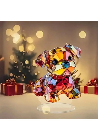 Opulentliving 2d Akrilik Köpek Süsü Suntek Tema Partisi Masa Orta Parçası 16,9x21 Cm 16,9 Cm X 21 Cm