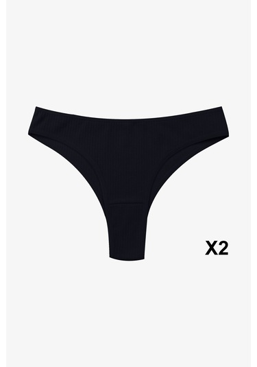 Kadın 5'li Fitilli Brazilian Külot Ko4005ftl Siyah