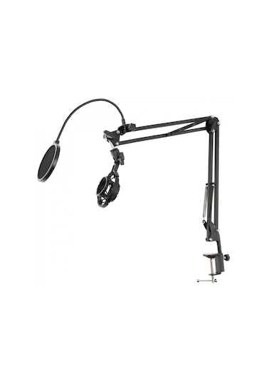 Jms Canlı Yayın Stüdyosu Konuşma Kaydı İçin Çok Fonksiyonlu Mikrofon Tutucu Braketi Ve Masa Klipsi