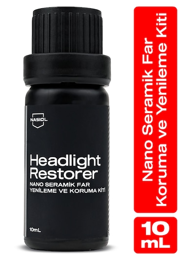 Nasiol Headlight Restorer Nano Seramik Far Yenileme ve Koruma Kiti-3 Yıl Dayanım 10 ML