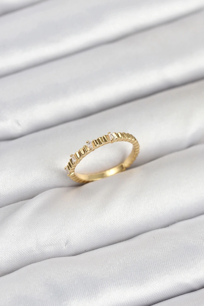 Dodes Dodes Pirinç Gold Renk Lazer Kesim Kadın Yüzük Tg27byk3892 Çok Renkli