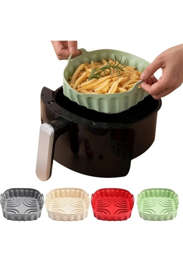 Xurunkeji Adet Air Fryer Silikon Fırın Tepsisi Yeniden Kullanılabilir Kare Air Fryer Tava Silikon Kalıp Mikrodalga Pedleri Pişirme Matı Tencere Tepsisi, E Yeşil Xurunkeji Adet Air Fryer Silikon Fırın Tepsisi Yeniden Kullanılabilir Kare Air Fryer Tava Silikon Kalıp Mikrodalga Pedleri Pişirme Matı Tencere Tepsisi, E Yeşil