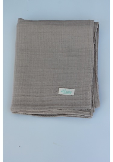 Organik Pamuk Ekstra Yumuşak 4 Katlı Müslin Battaniye 85x100 CM Bej