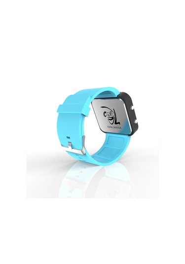Cool Watch Saat - Siyah Led Kasa - Turkuaz Kayış Unisex Pembe