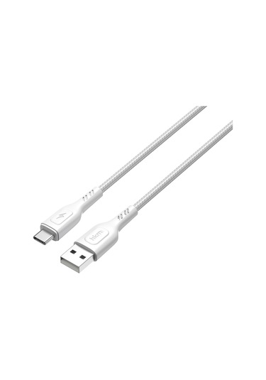 Knit 2A Çıkış Usb-A To Type-C Şarj Ve Data Aktarım Kablosu Örgü Tasarım 1 Metre Beyaz