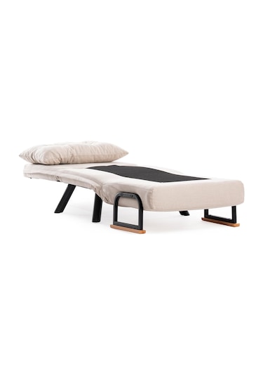 Pafu Sando Tekli Katlanır Yataklı Koltuk Keten Krem Krem