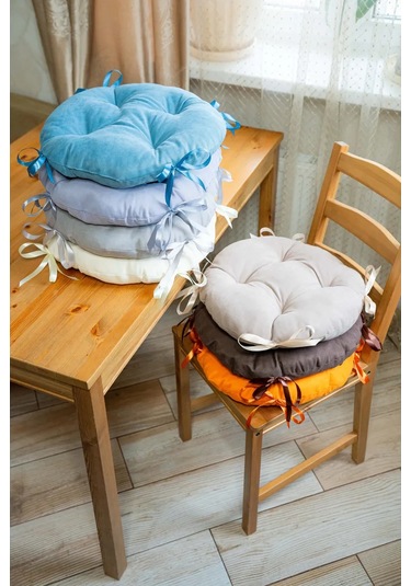 Slavıca Sandalye Yastığı Yuvarlak 40x40 Cm 2'li Set 194172473 Leylak